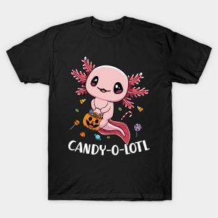 Funny Axolotl Candyoltol Halloween Candy T-Shirt